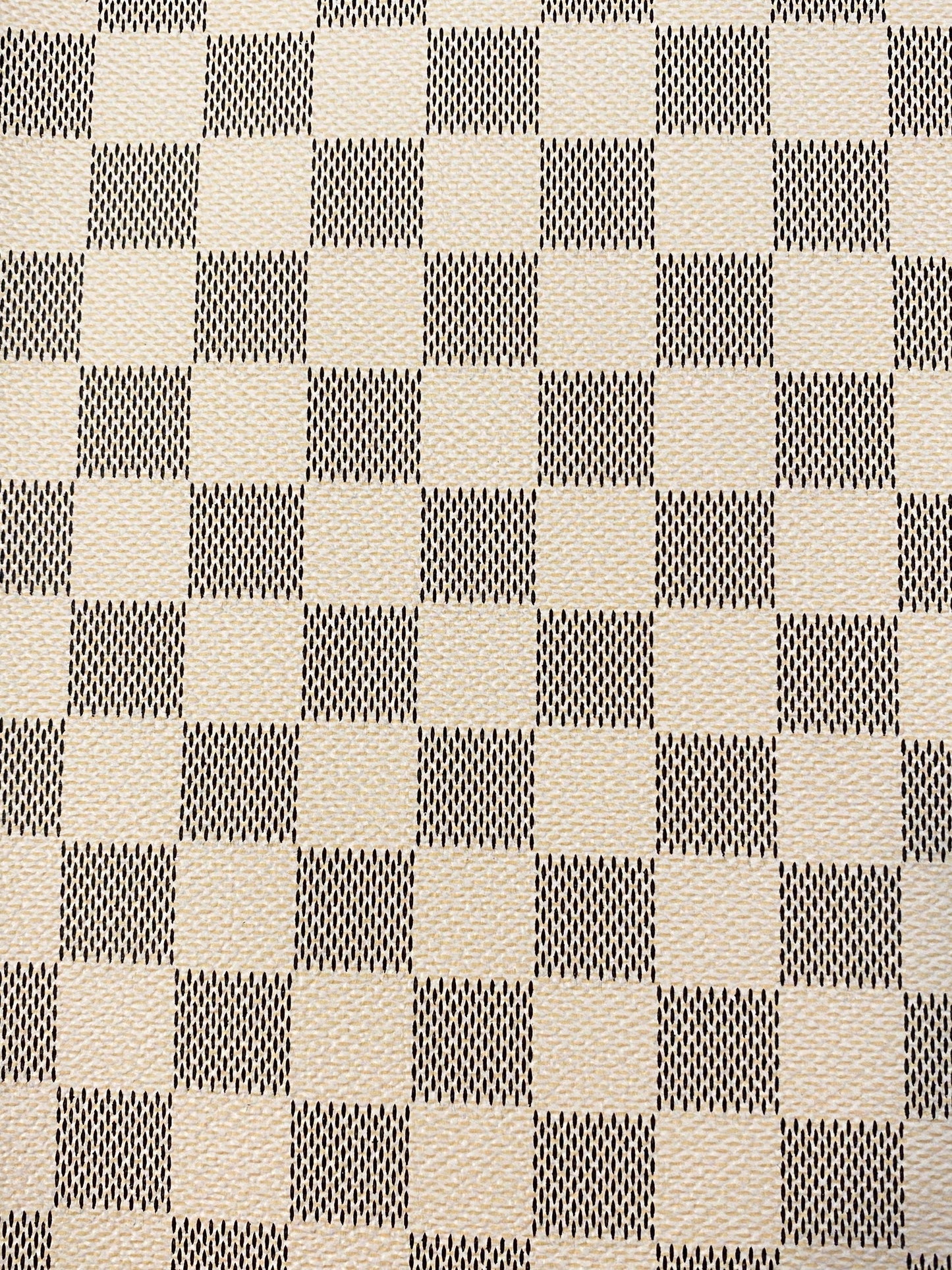 White Check Faux Leather Sheet: Vegan Marine Vinyl (A4)