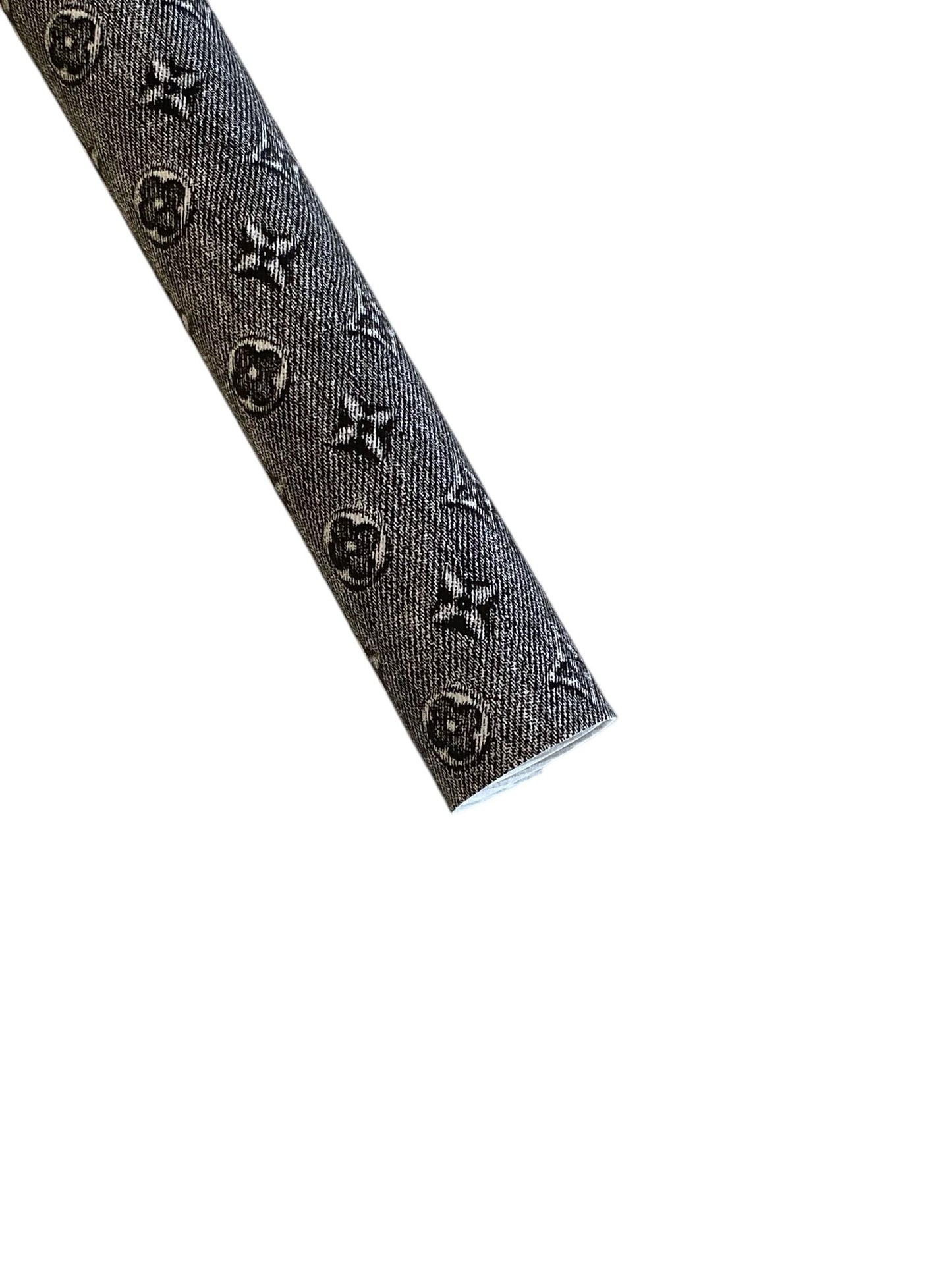 Faded Black Denim Faux Leather Sheet: - Black leatherette vinyl