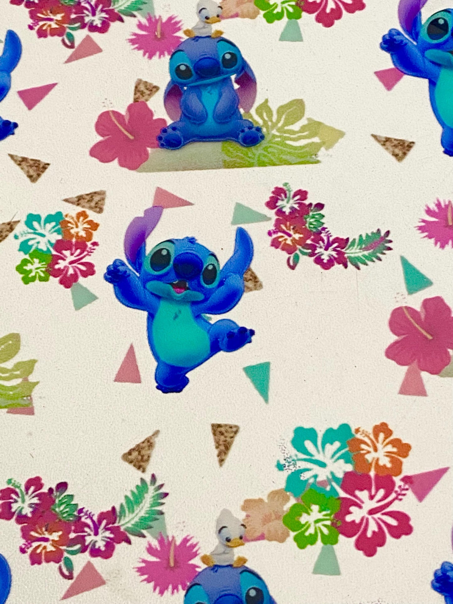 Hawaiian Print Jelly Faux Leather Sheet: Transparent PVC Vinyl (8x13 inches)