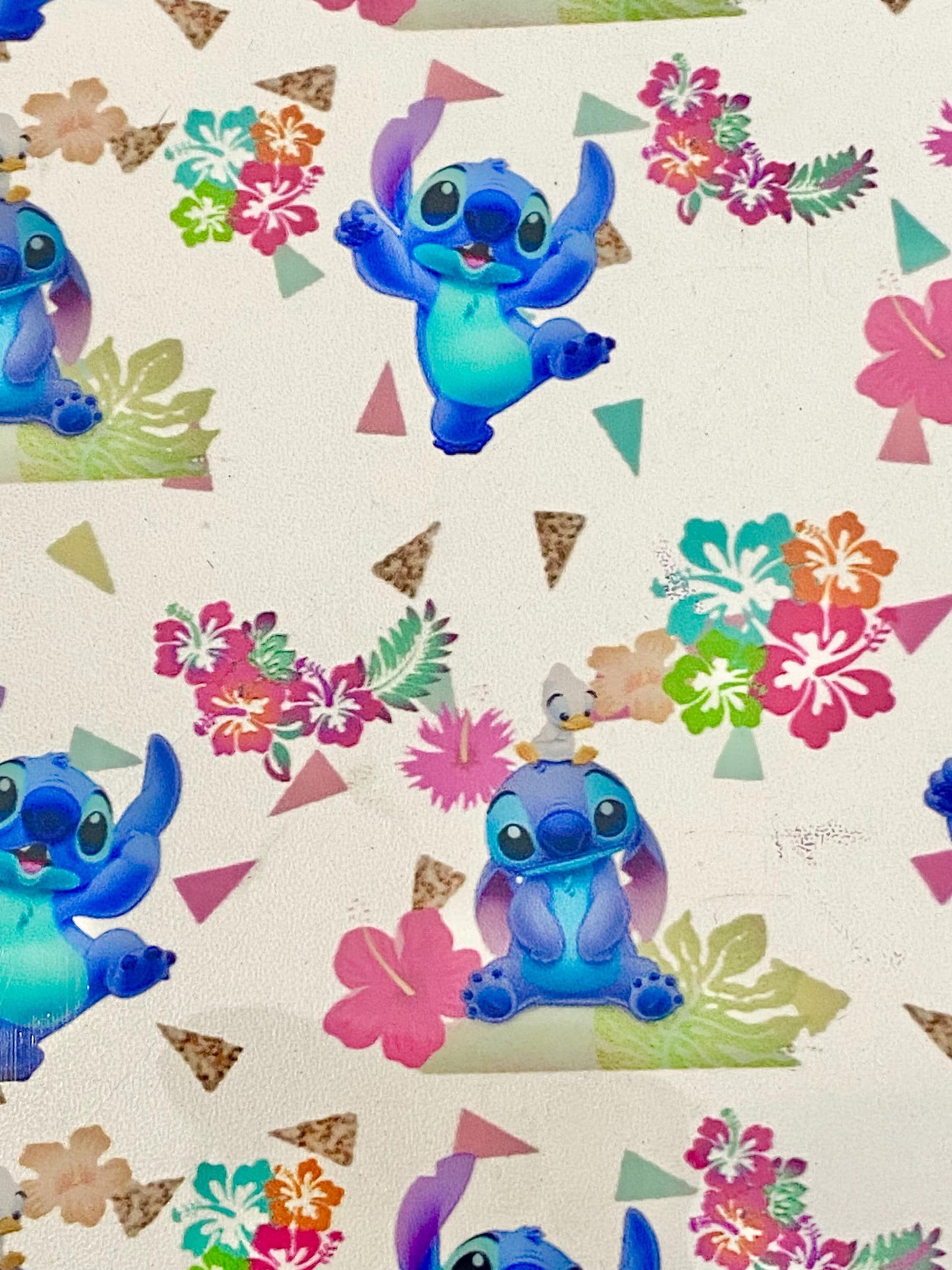 Hawaiian Print Jelly Faux Leather Sheet: Transparent PVC Vinyl (8x13 inches)