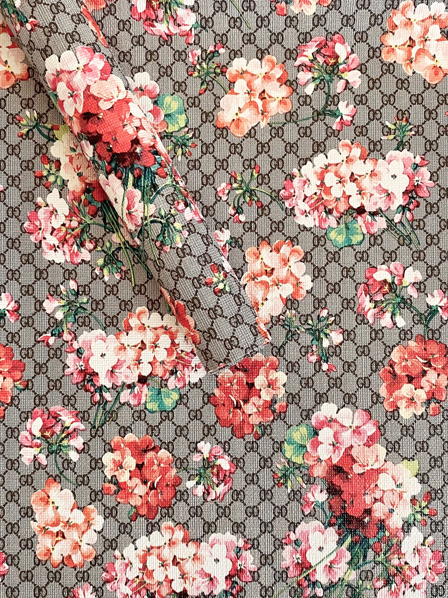 Faux leather - Faux leather sheet - Flowers on vinyl - Marine vinyl - Vegan leather - Printed marine vinyl - Faux leather glitter - Vinyl