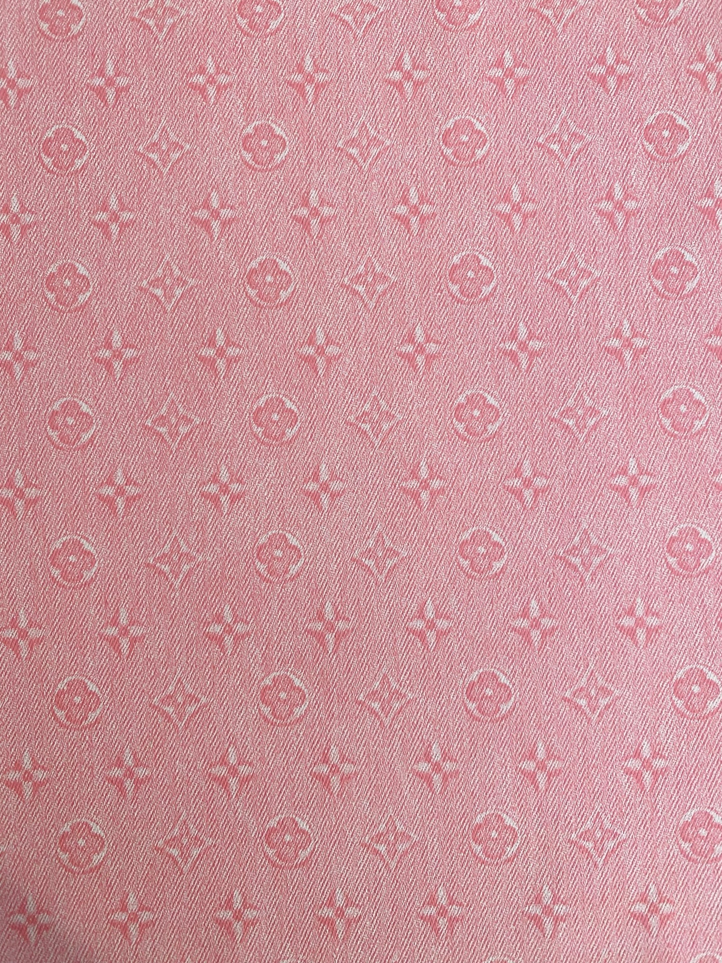 Faded Pink Denim Faux Leather