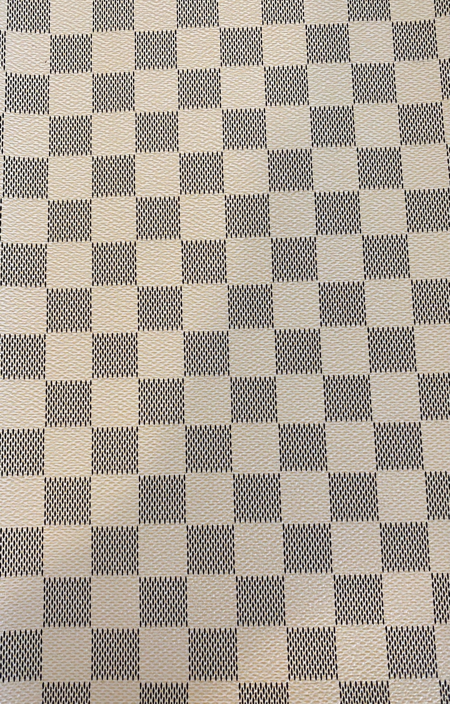 White Check Faux Leather Sheet: Vegan Marine Vinyl (A4)