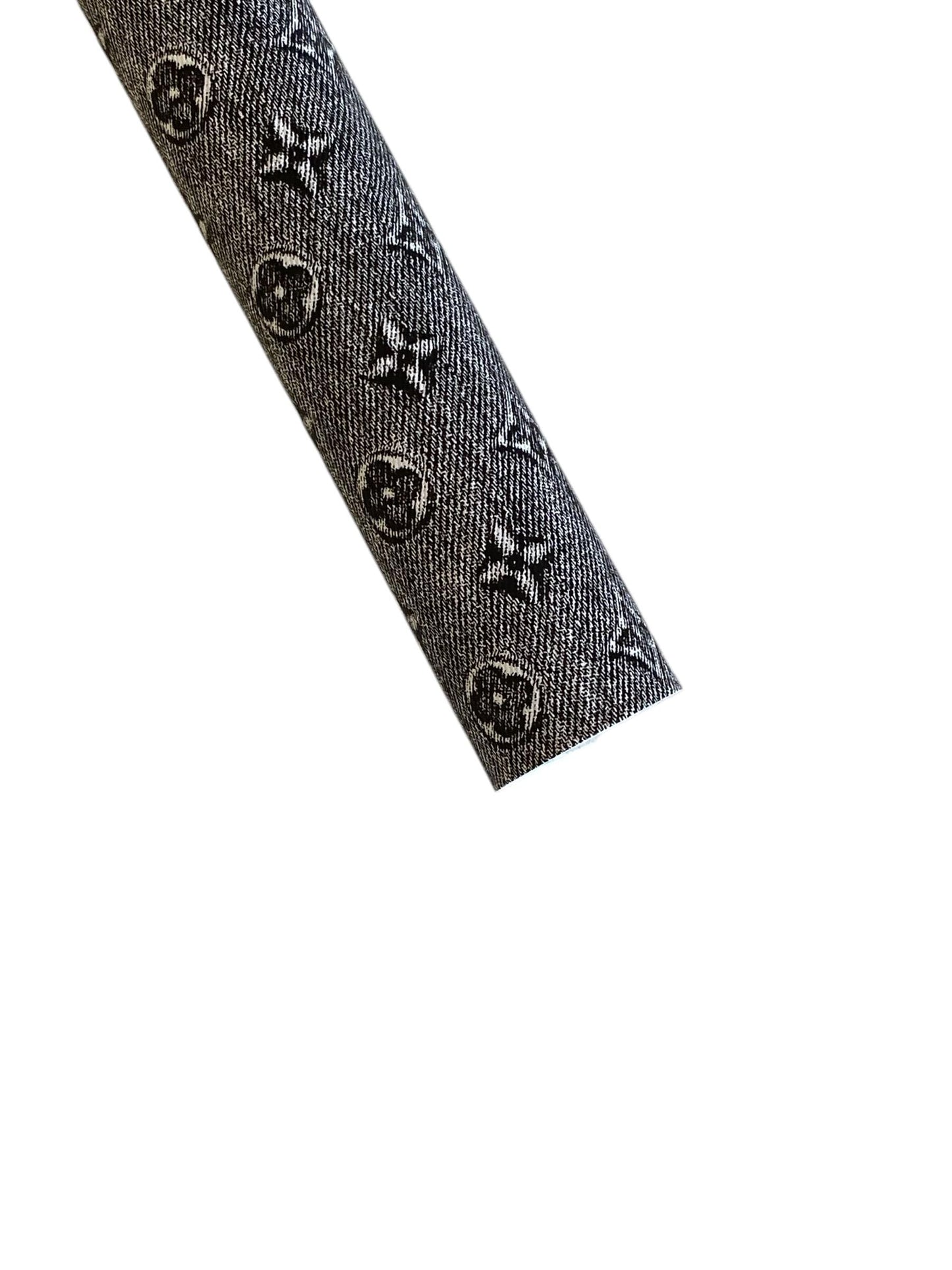Faded Black Denim Faux Leather Sheet: - Black leatherette vinyl
