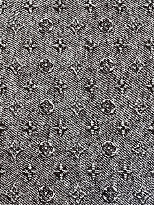 Faded Black Denim Faux Leather Sheet: - Black leatherette vinyl