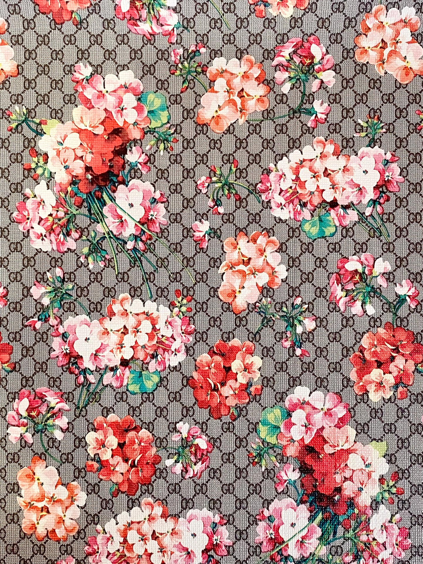 Faux leather - Faux leather sheet - Flowers on vinyl - Marine vinyl - Vegan leather - Printed marine vinyl - Faux leather glitter - Vinyl
