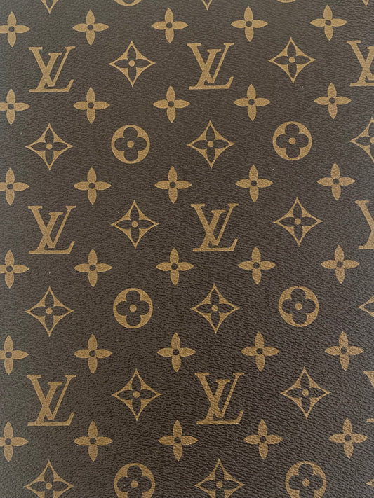 Brown designer inspired faux leather - Vegan leather - Marine vinyl - Faux leather