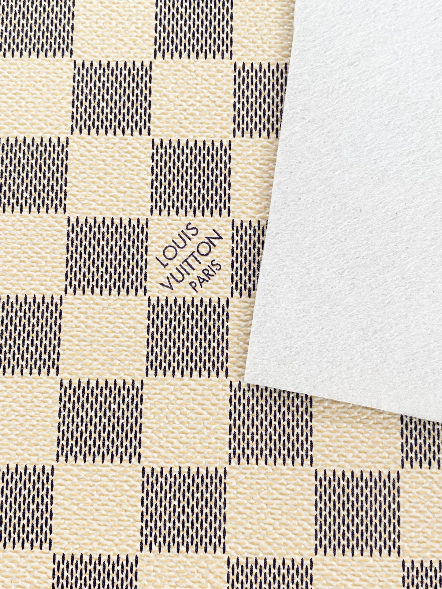 White Check Faux Leather Sheet: Vegan Marine Vinyl