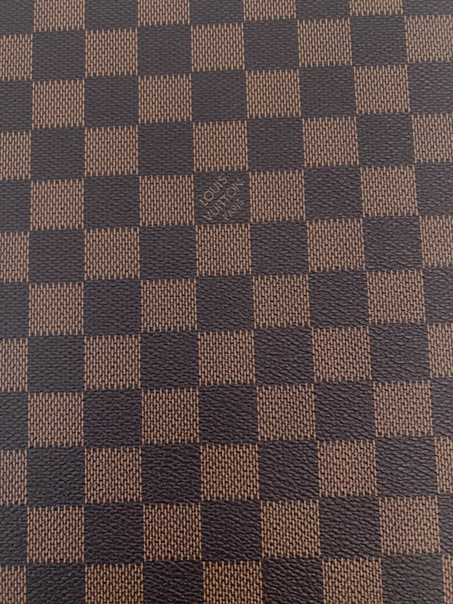 Dark Brown Check Faux Leather Sheet: Faux leather sheet - Check print PVC