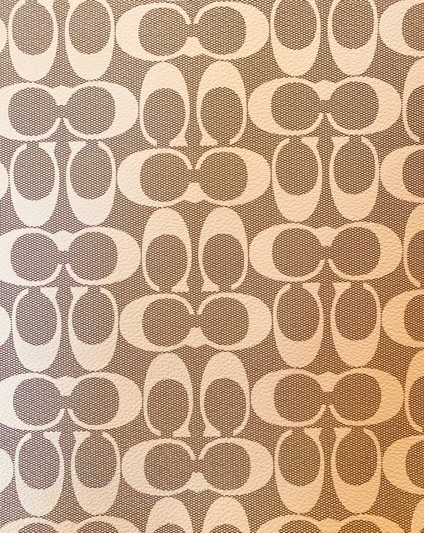 Tan and Cream Designer Dupe Faux Leather -