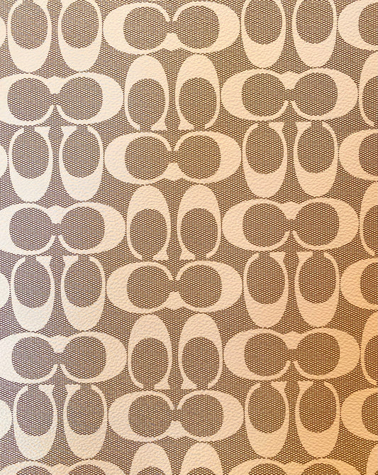 Tan and Cream Designer Dupe Faux Leather -