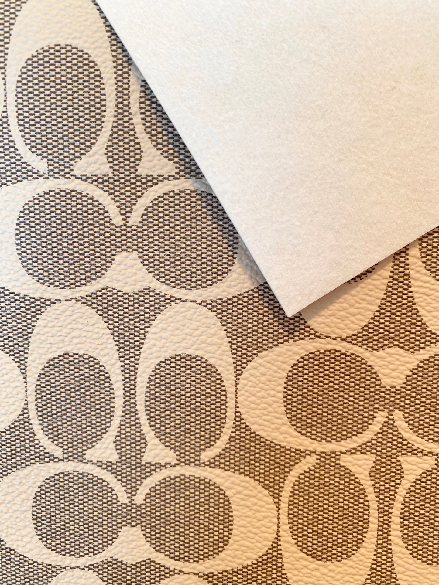 Tan and Cream Designer Dupe Faux Leather -