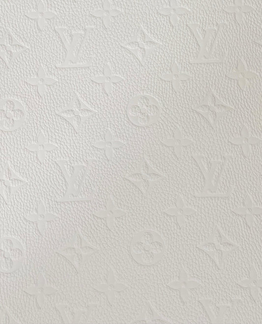 White Embossed Faux Leather