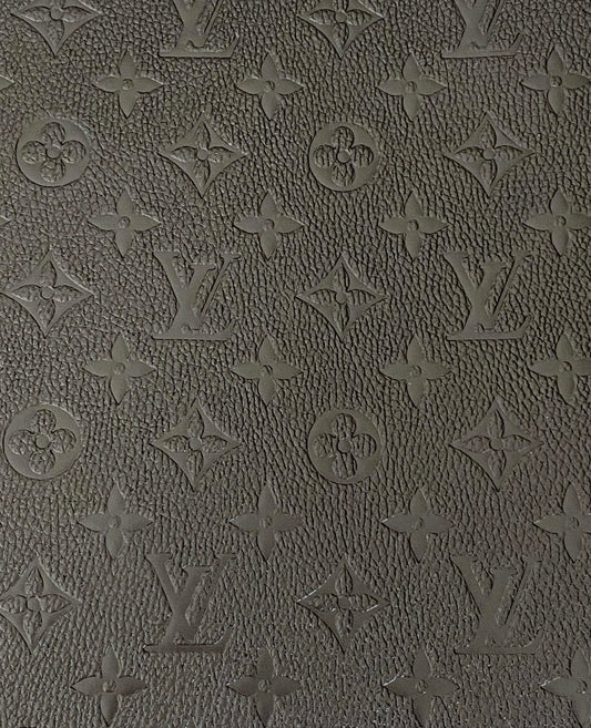 Black Embossed Faux Leather