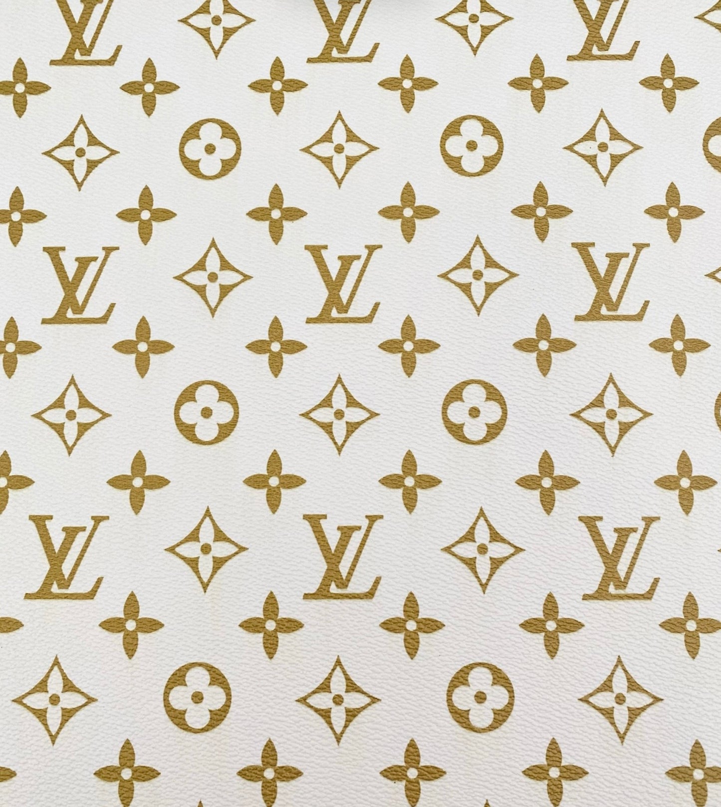White Gold Monogram Faux Leather