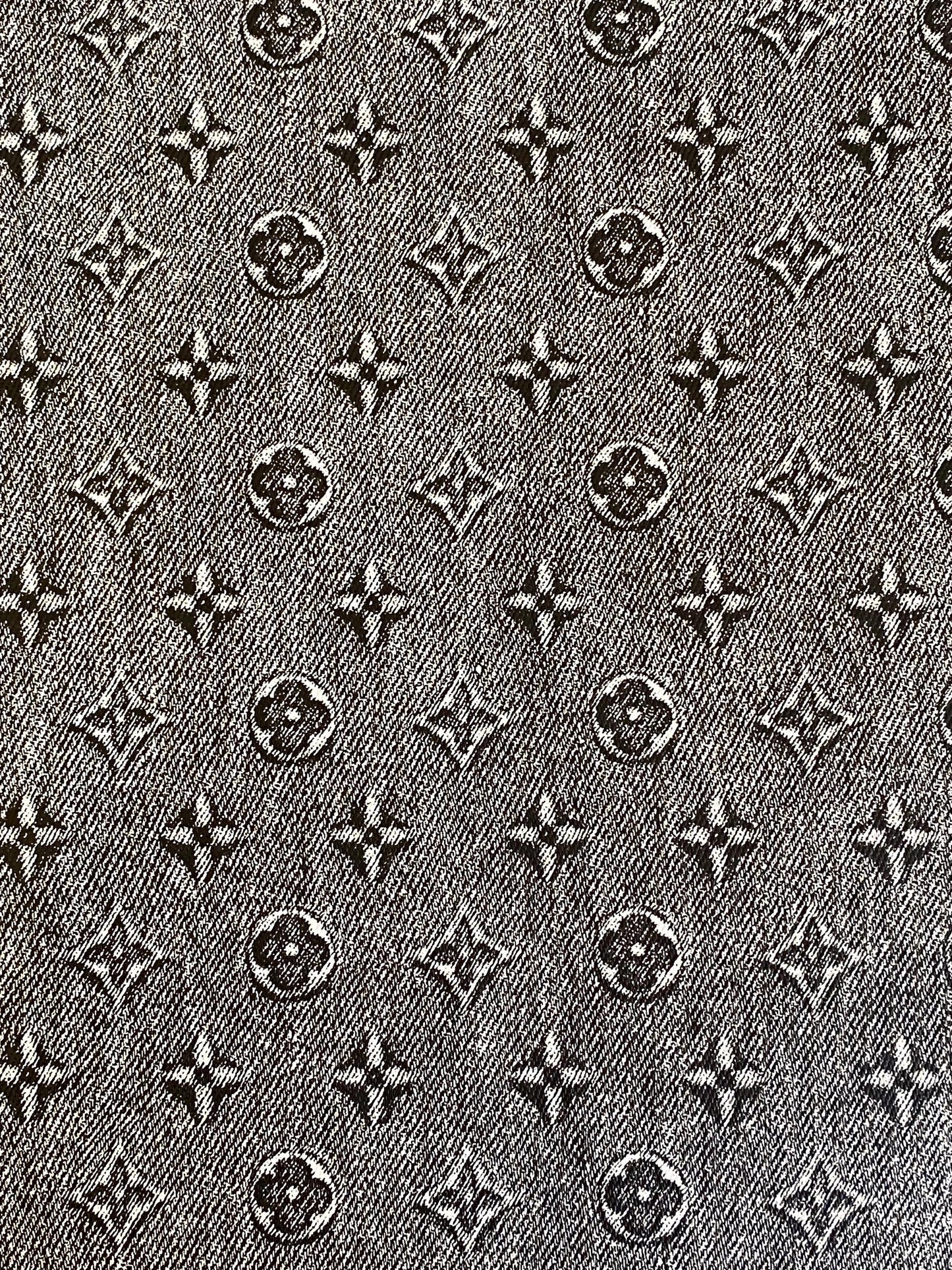 Faded Black Denim Faux Leather Sheet: - Black leatherette vinyl