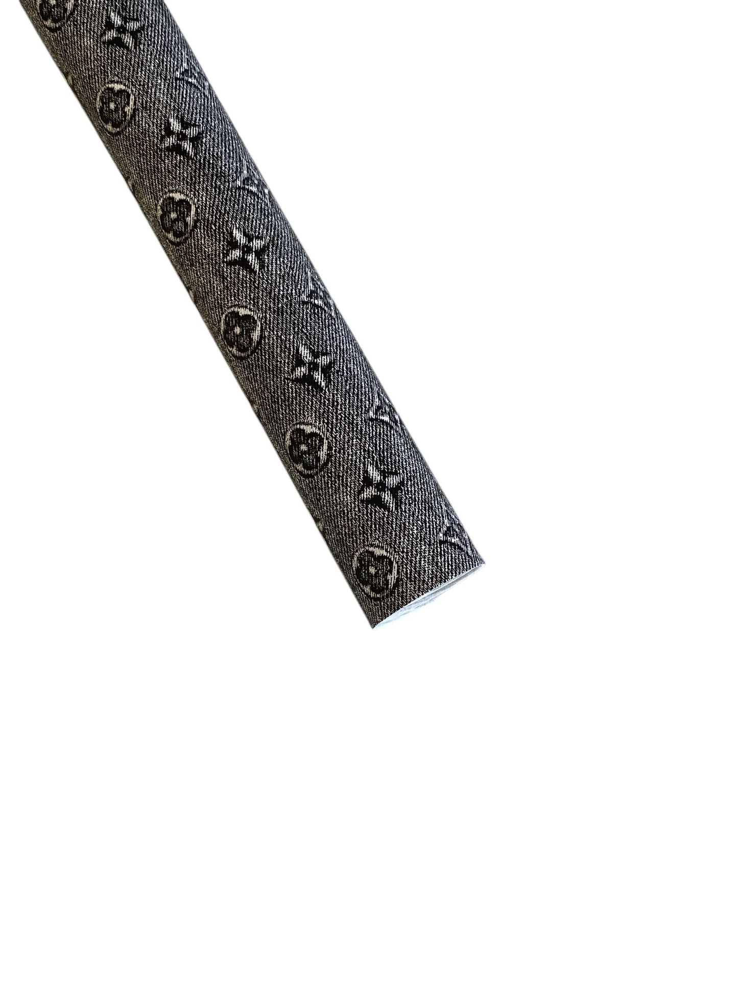 Faded Black Denim Faux Leather Sheet: - Black leatherette vinyl